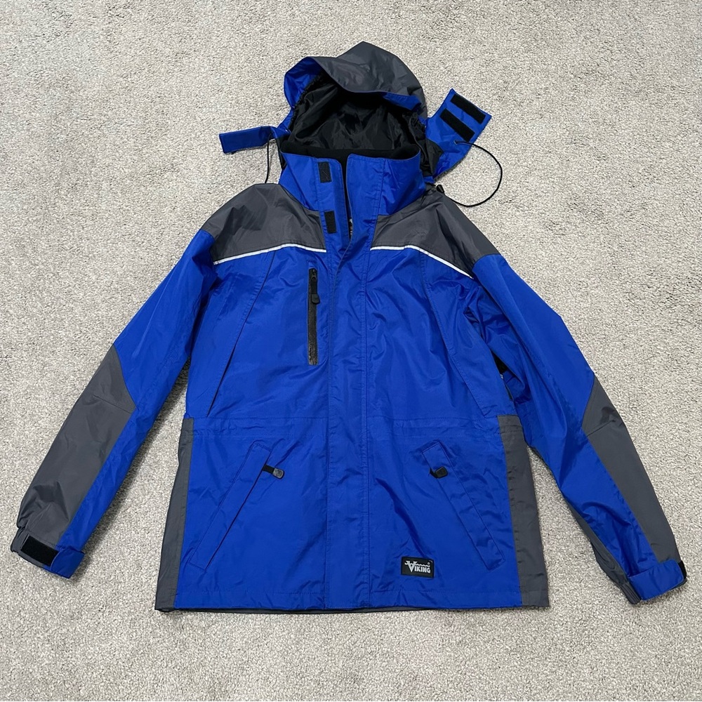 Viking Tempest Classic II Waterproof Men’s Blue Rain Jacket with Removable Hood